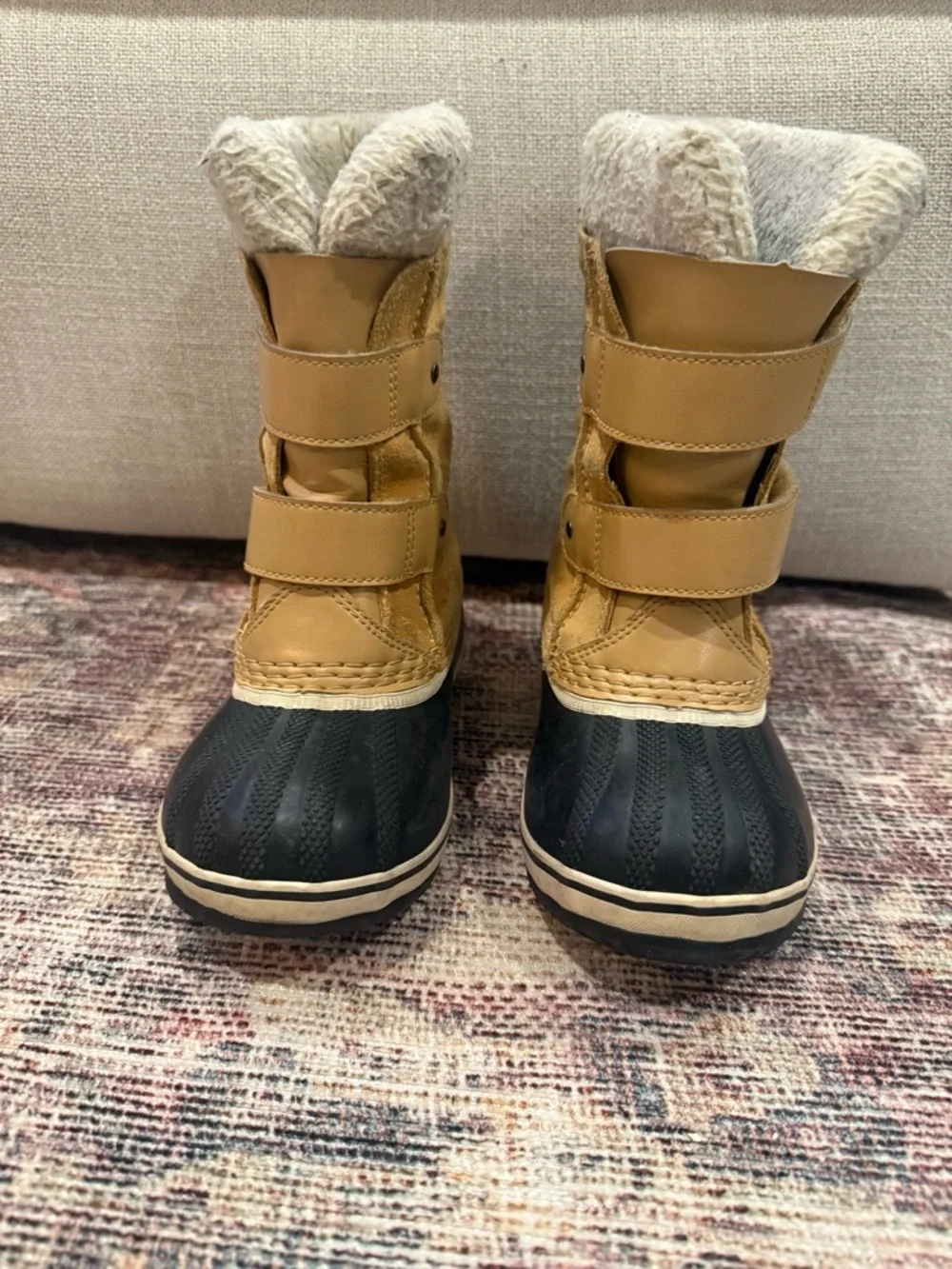 Sorel Kids Tan and Black Waterproof Winter Boots